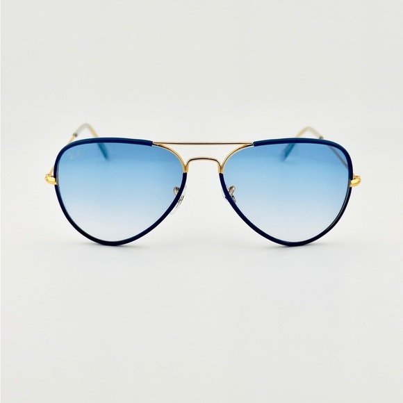 Ray-Ban Aviator Full Color Legend Sunglasses RB3025JM Light Blue Lens Gold Frame main image 14